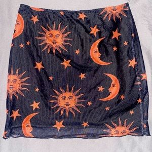 Sheer material skirt from Forever 21. Fits short!